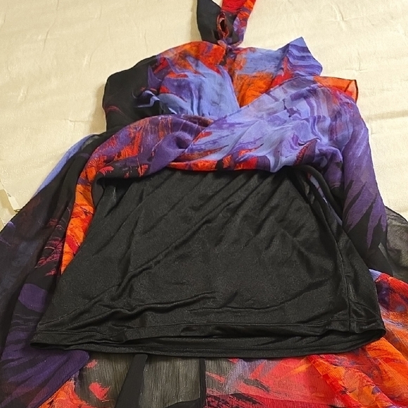 bebe High Low Dress in Purple and Pink - Picture 12 of 15